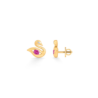 Serenity Wings Stud Gold Earring