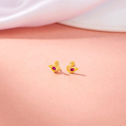 Serenity Wings Stud Gold Earring