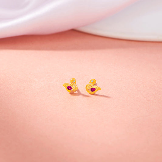 Serenity Wings Stud Gold Earring