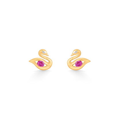 Serenity Wings Stud Gold Earring