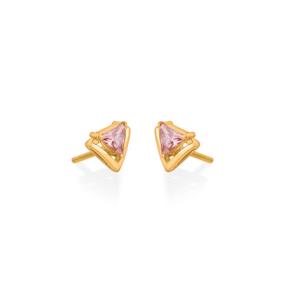 Blush Trigon Stud Gold Earring