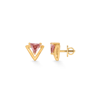 Blush Trigon Stud Gold Earring
