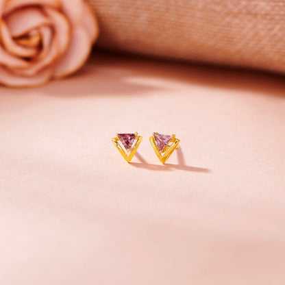 Blush Trigon Stud Gold Earring