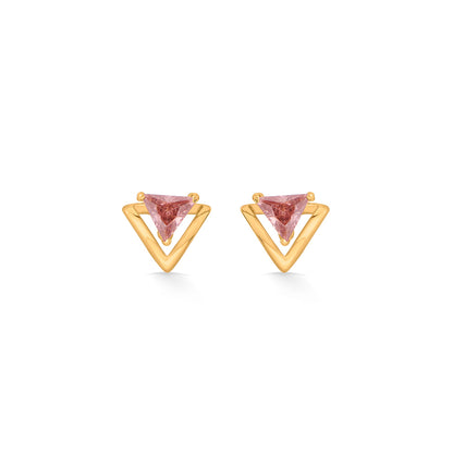 Blush Trigon Stud Gold Earring