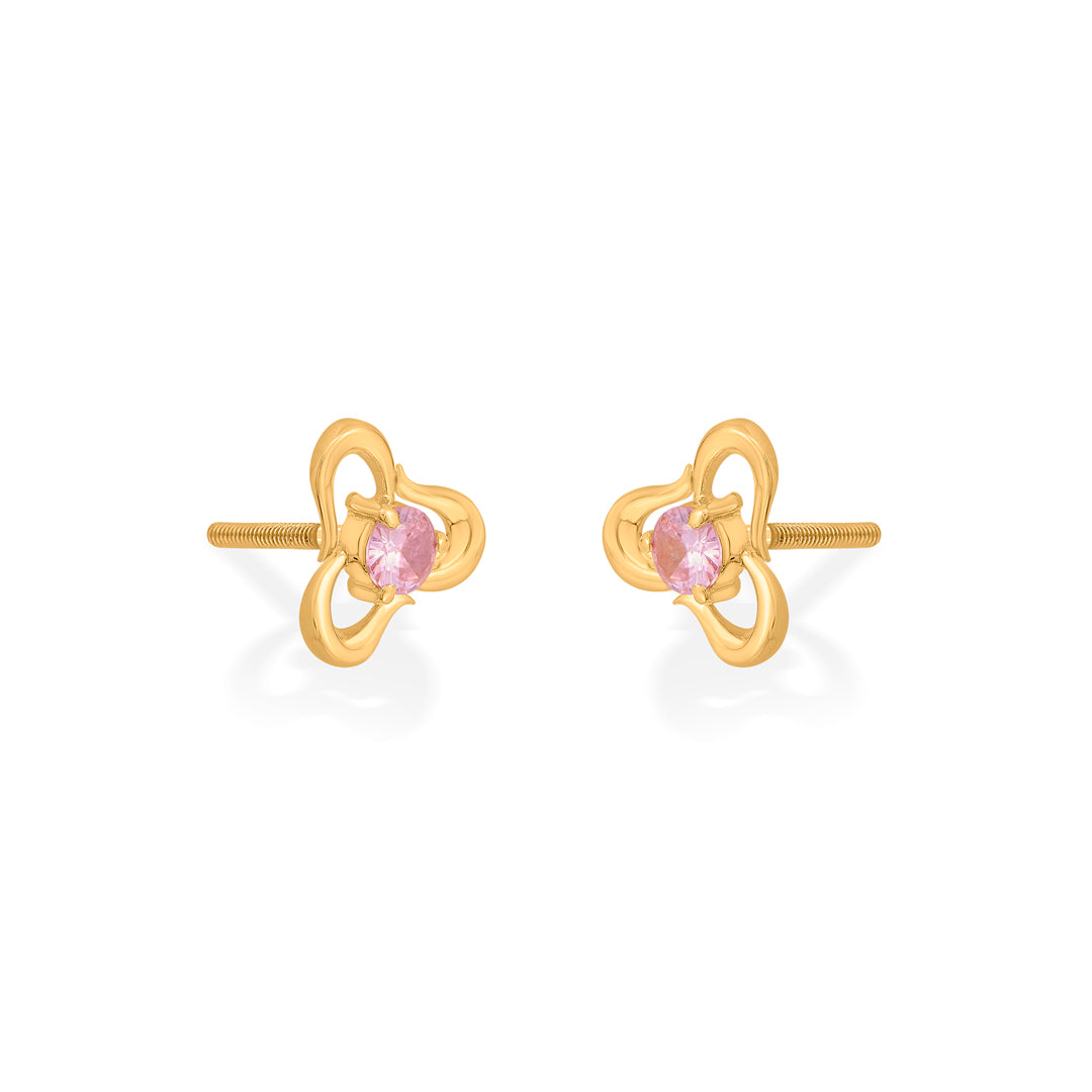petal trine stud gold earring