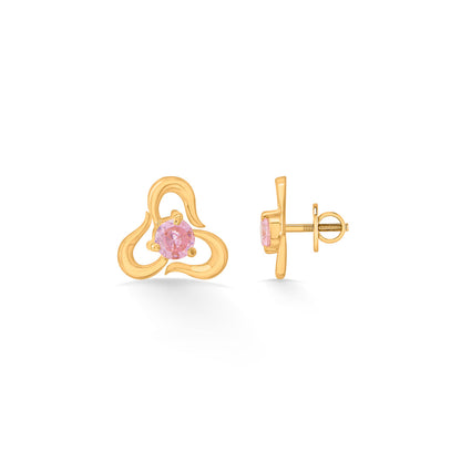 Petal Trine Stud Gold Earring