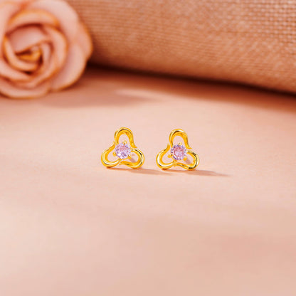 Petal Trine Stud Gold Earring