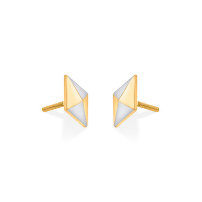 QuadTriangle Vertex Stud Gold Earring