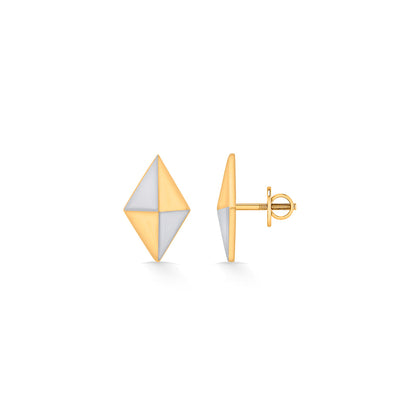 QuadTriangle Vertex Stud Gold Earring