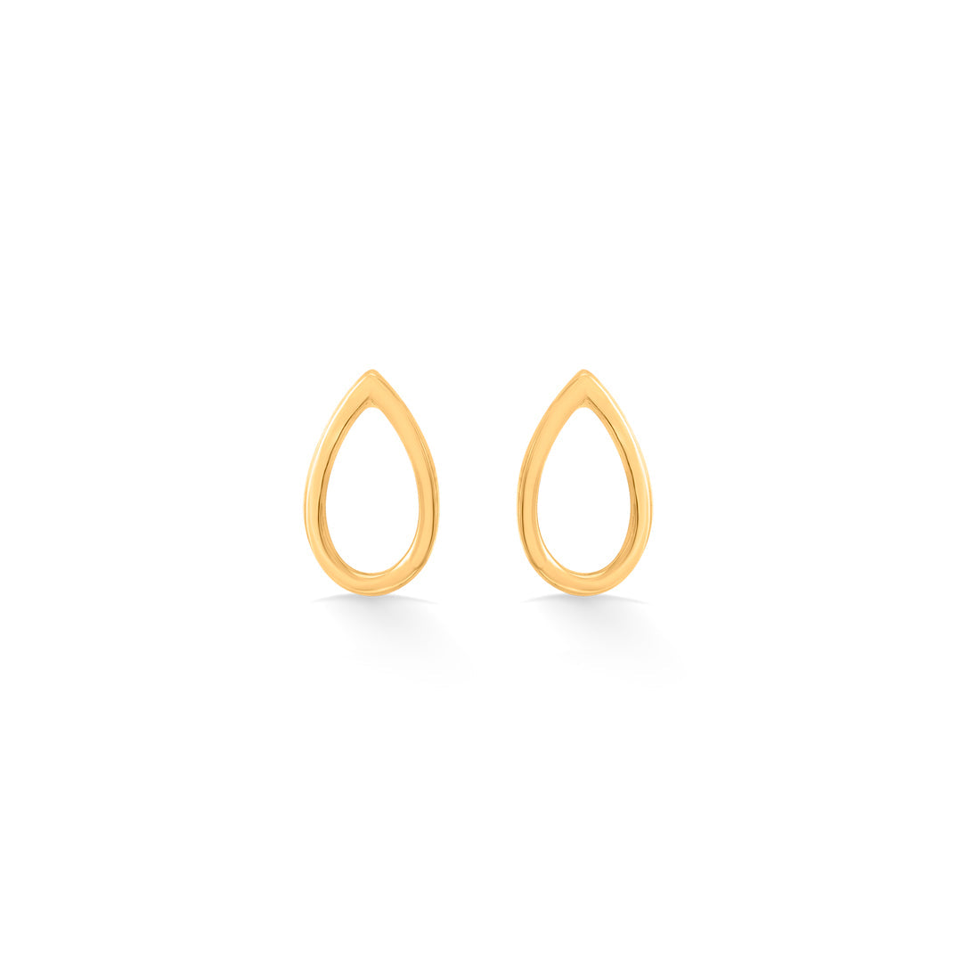 amber veil stud gold earring