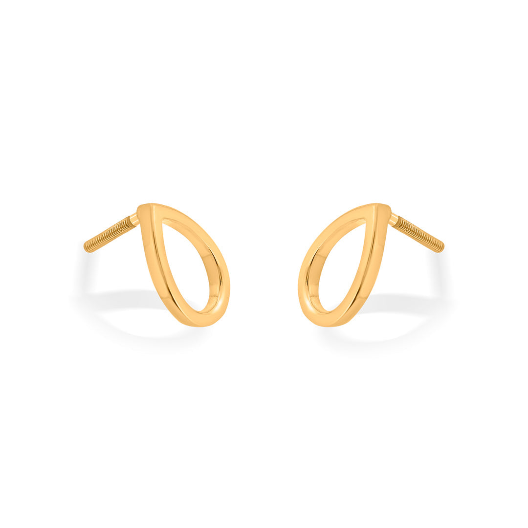 amber veil stud gold earring