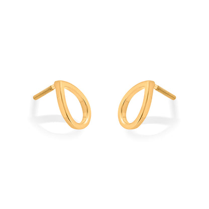 Amber Veil Stud Gold Earring