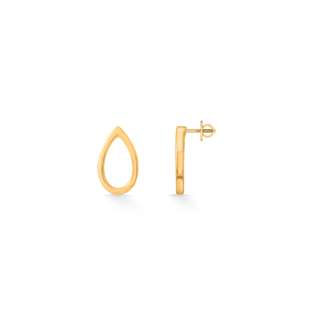 amber veil stud gold earring