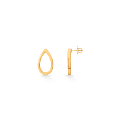 Amber Veil Stud Gold Earring