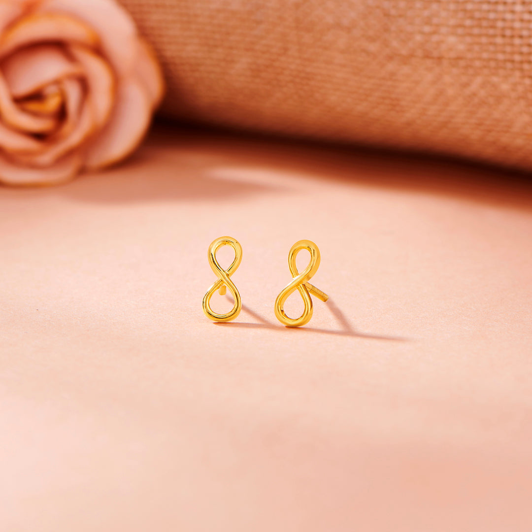 Infinity Aurum Stud Gold Earring