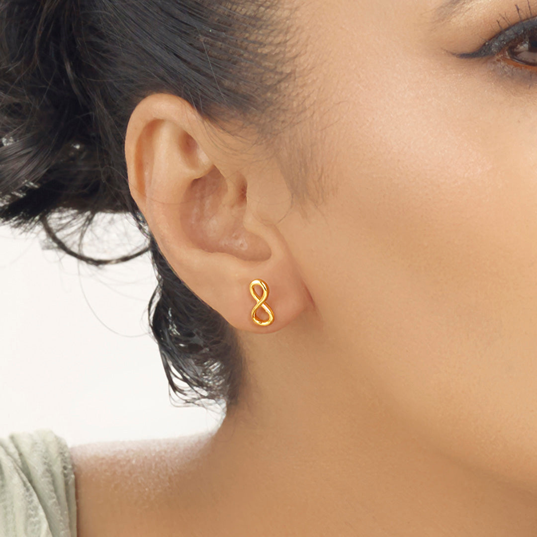infinity aurum stud gold earring