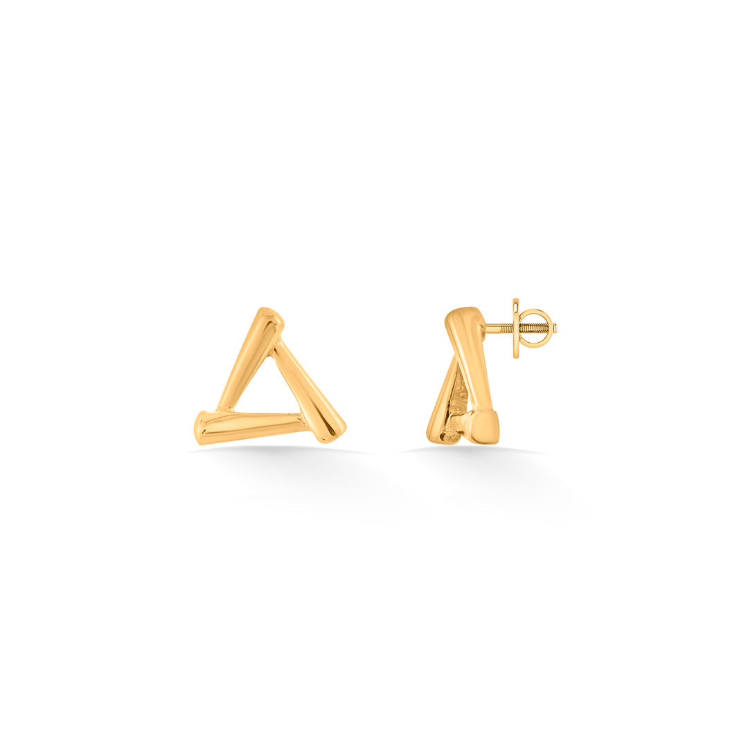 prism vertex stud gold earring