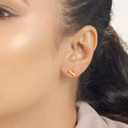 Prism Vertex Stud Gold Earring