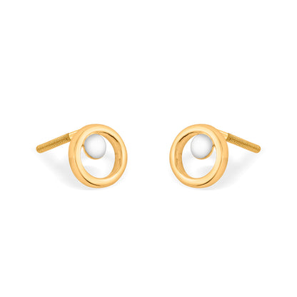 Tender Circle Hoop & Huggie Gold Earring