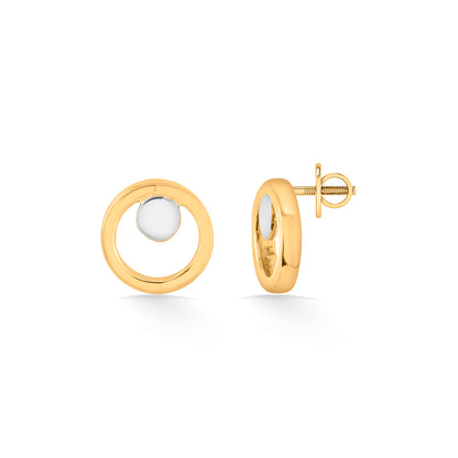Tender Circle Hoop & Huggie Gold Earring