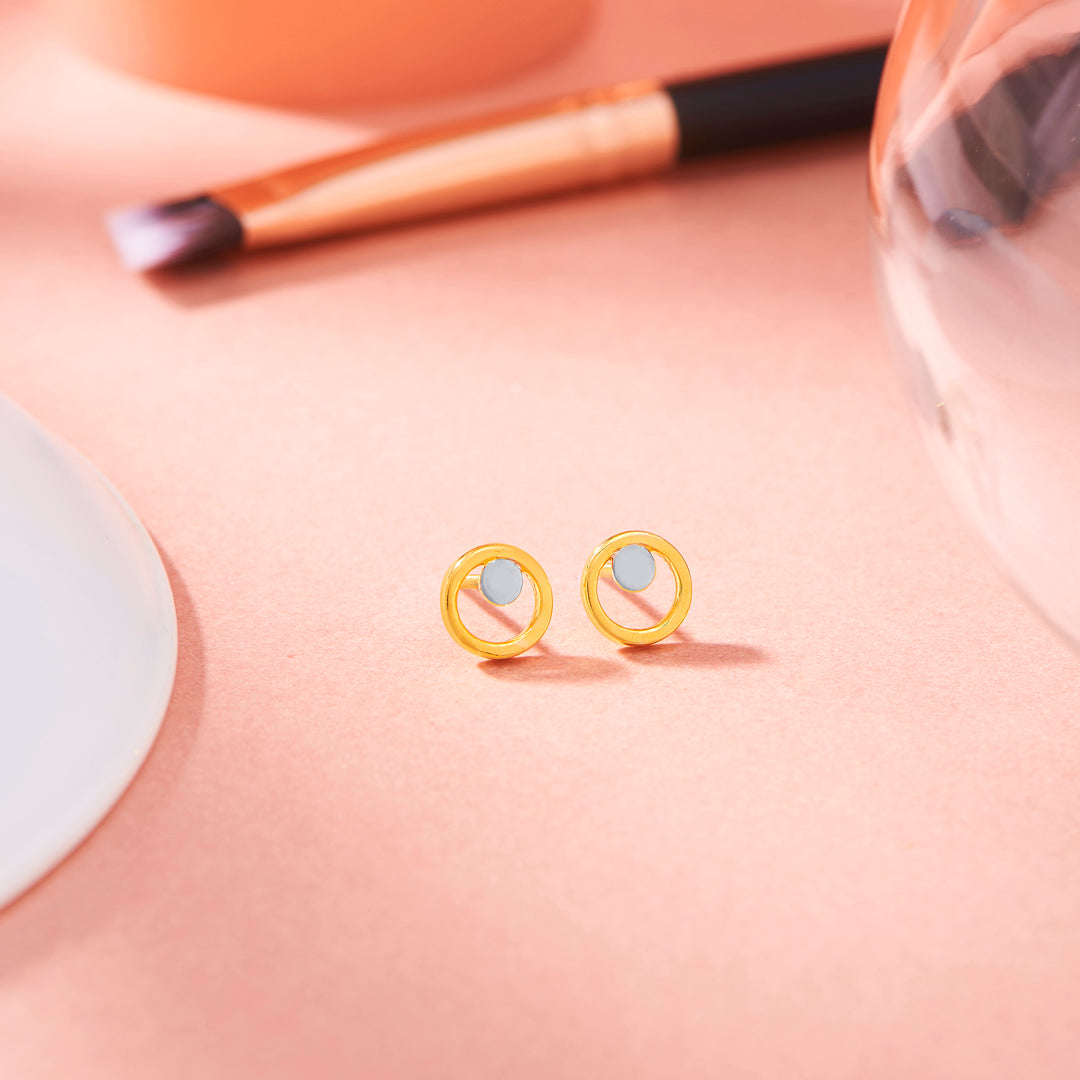 tender circle hoop & huggie gold earring