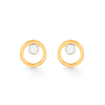 Tender Circle Hoop & Huggie Gold Earring