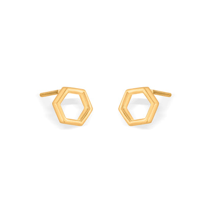 Golden Hive Stud Gold Earring