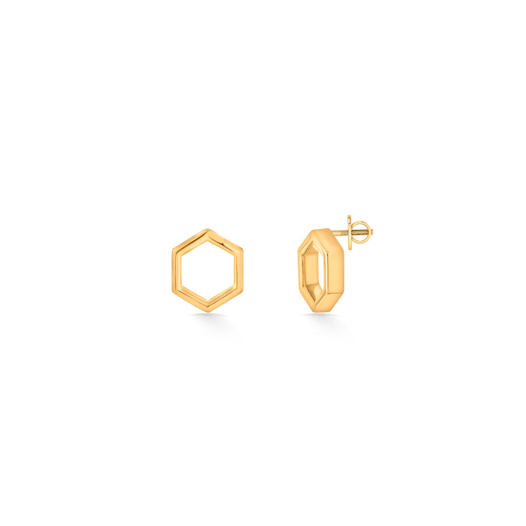 golden hive stud gold earring