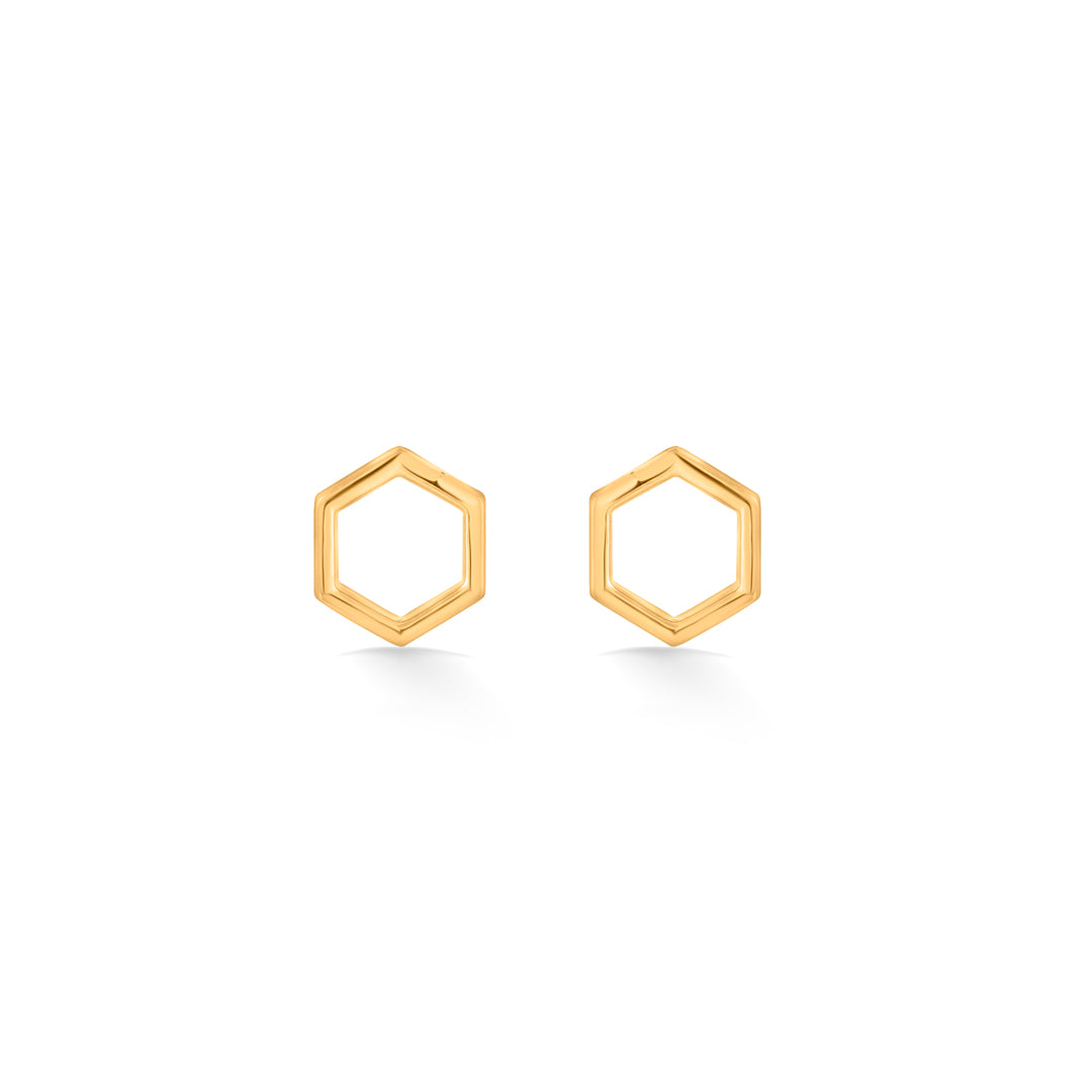 golden hive stud gold earring