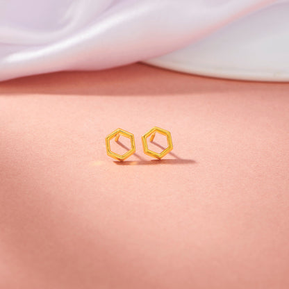 Golden Hive Stud Gold Earring