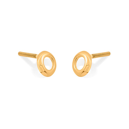Mist Halo Stud Gold Earring