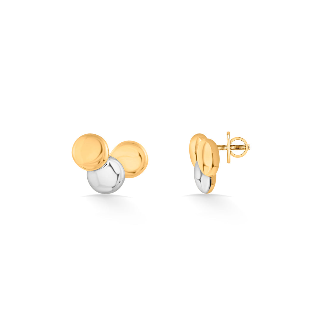 trio charm hoop & huggie gold earring