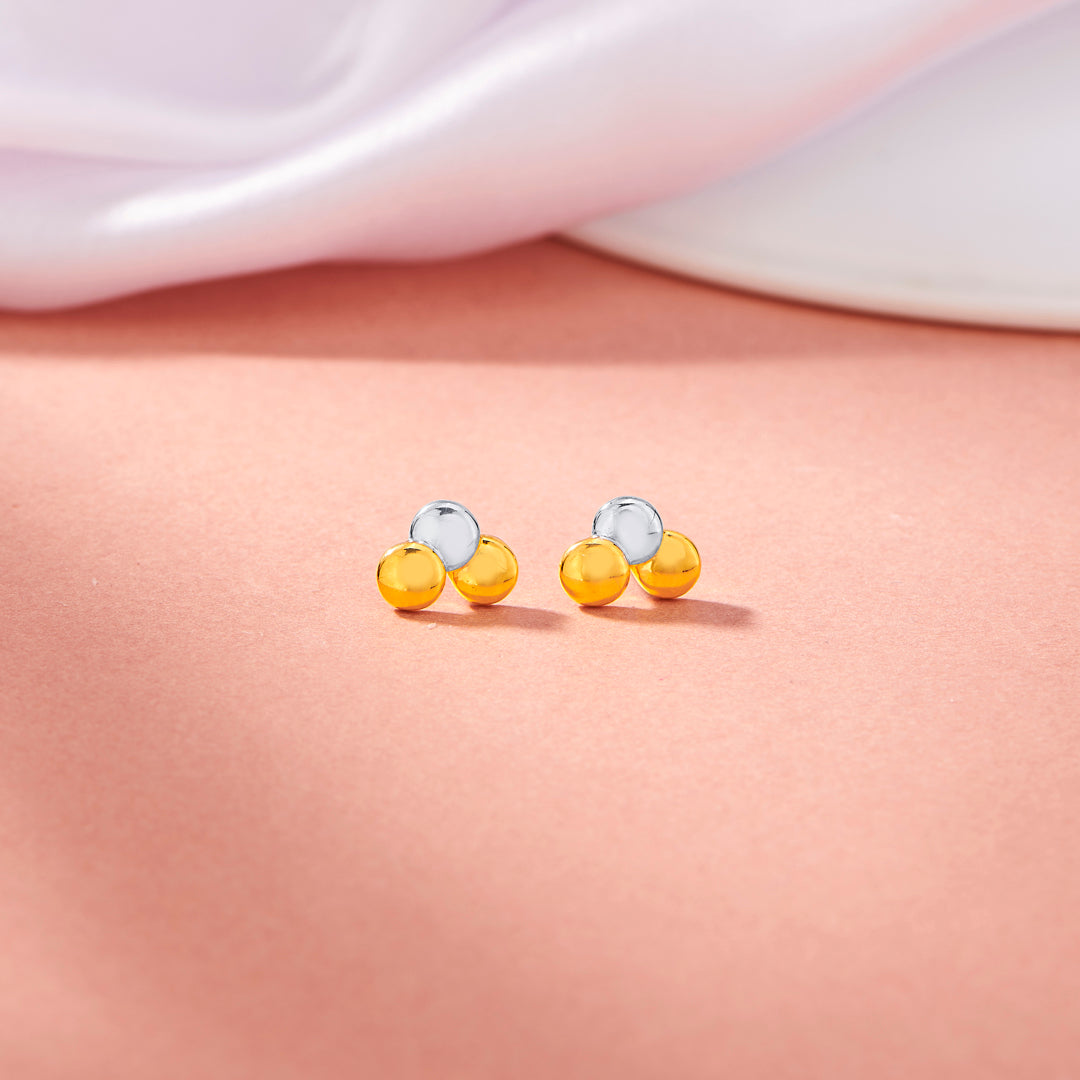 Trio Charm Hoop & Huggie Gold Earring