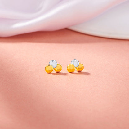 Trio Charm Hoop & Huggie Gold Earring