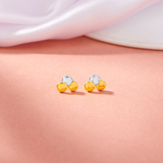 Trio Charm Hoop & Huggie Gold Earring