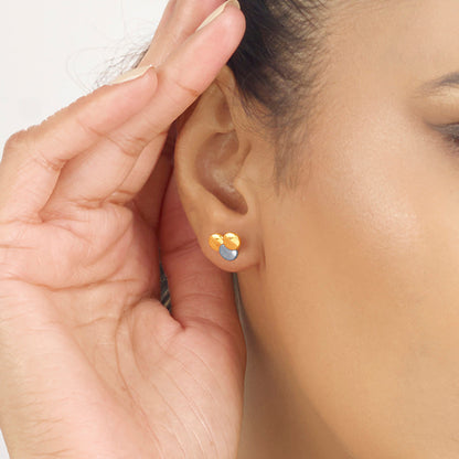 Trio Charm Hoop & Huggie Gold Earring