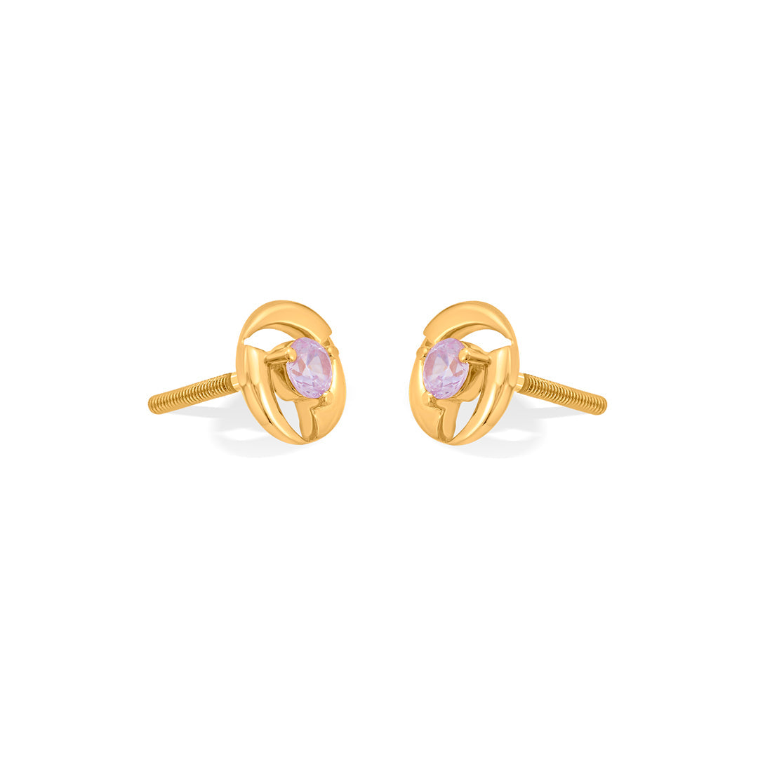 ember loop stud gold earring