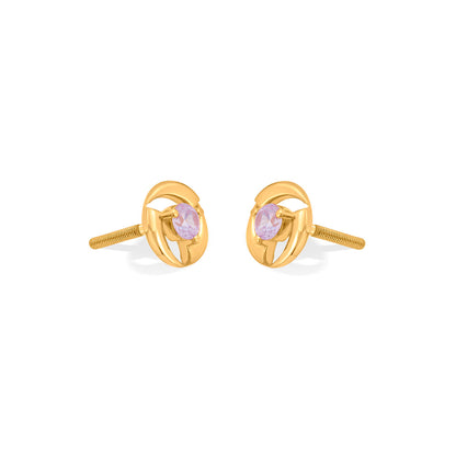 Ember Loop Stud Gold Earring