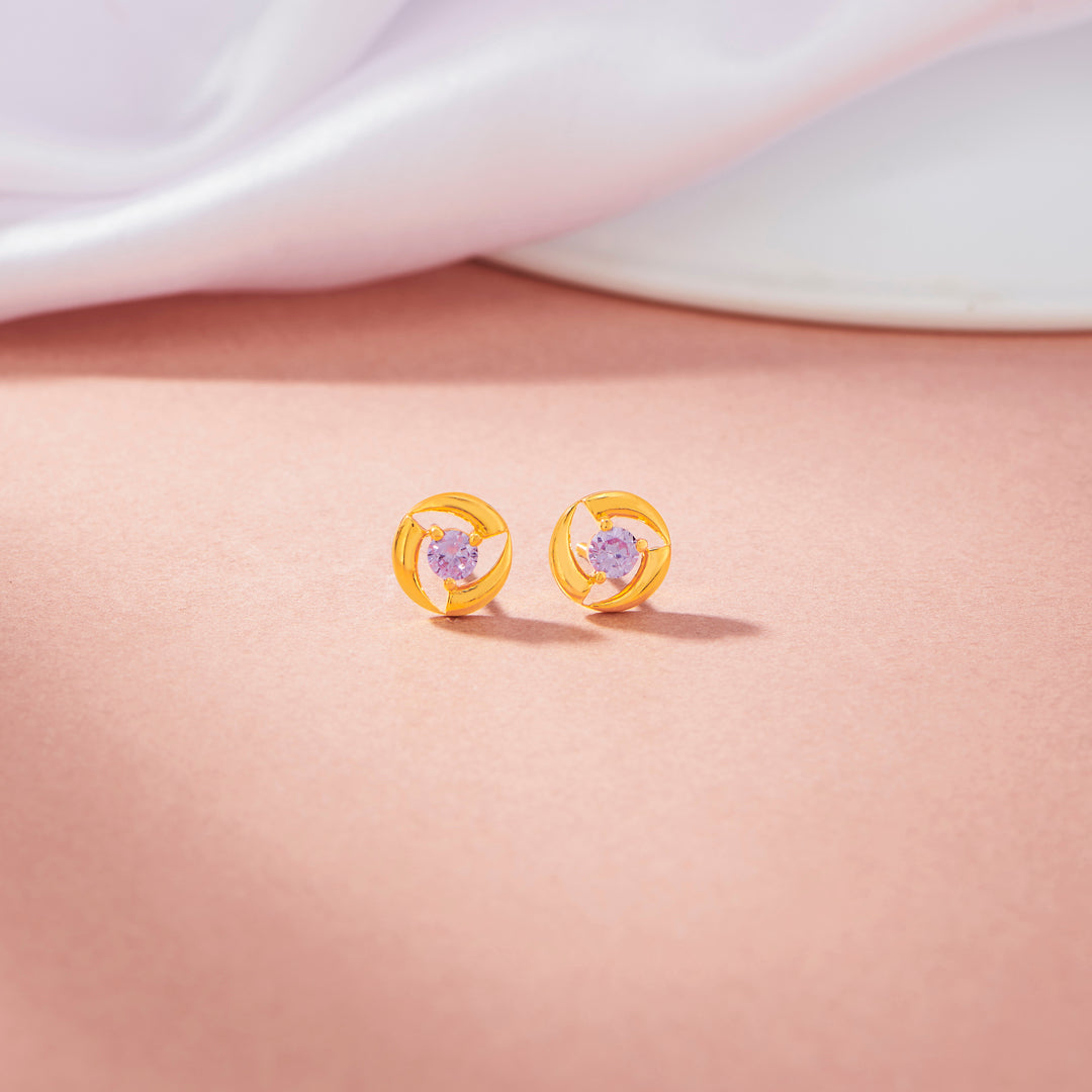 ember loop stud gold earring