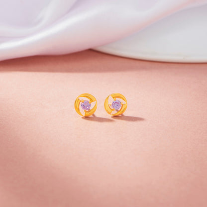 Ember Loop Stud Gold Earring