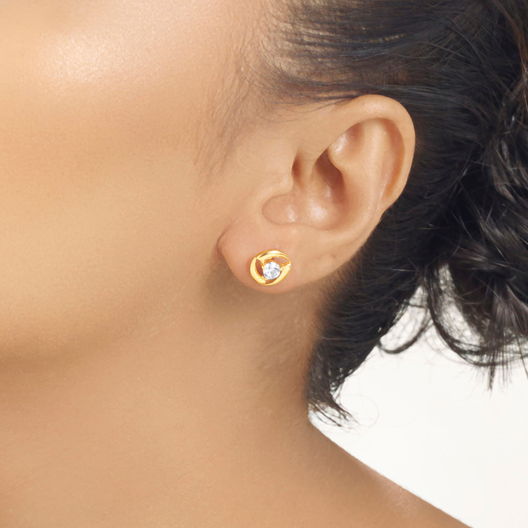 ember loop stud gold earring