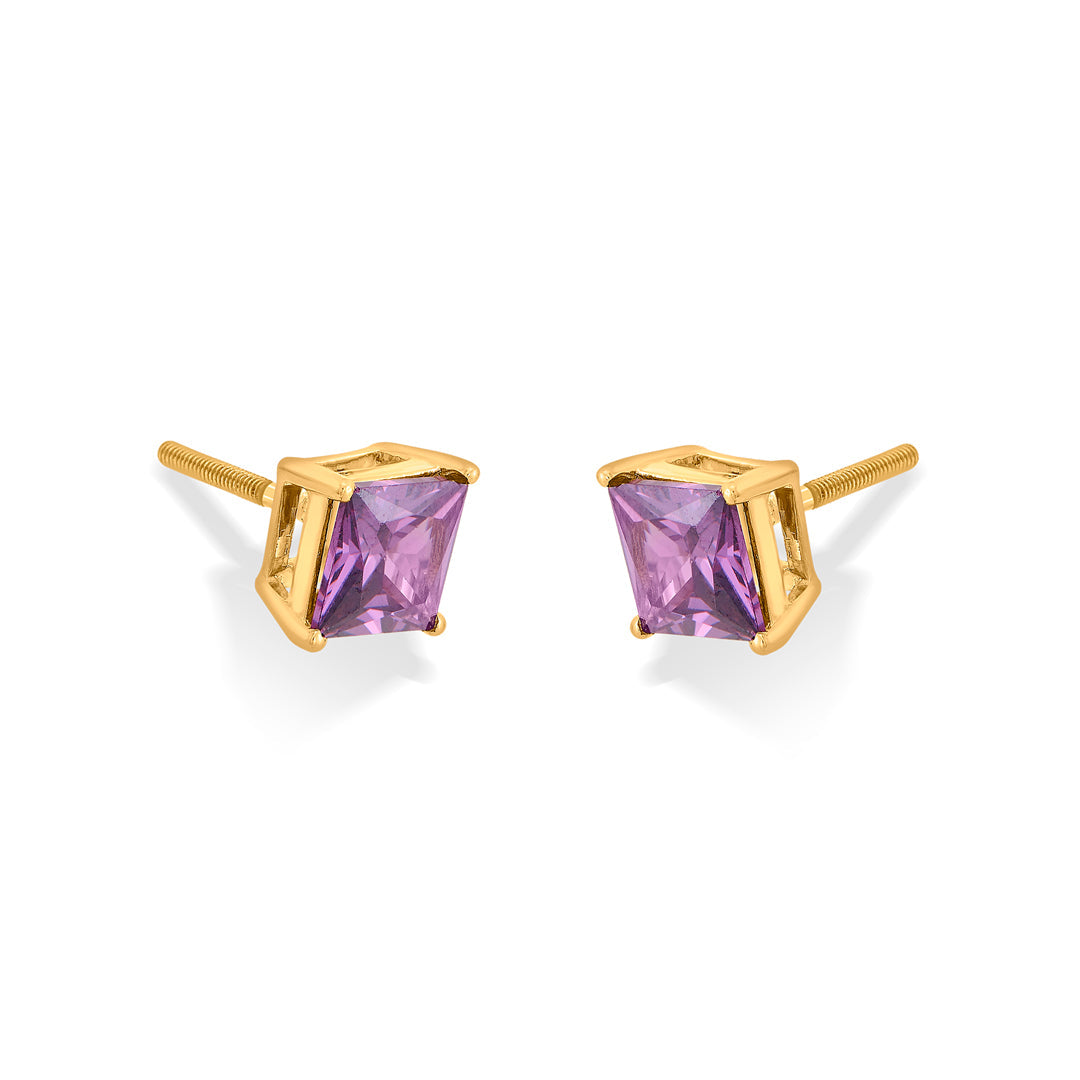 plum radiance stud gold earring