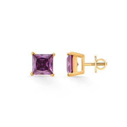 Plum Radiance Stud Gold Earring