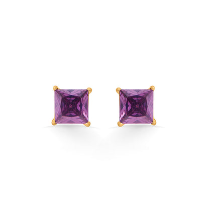 Plum Radiance Stud Gold Earring