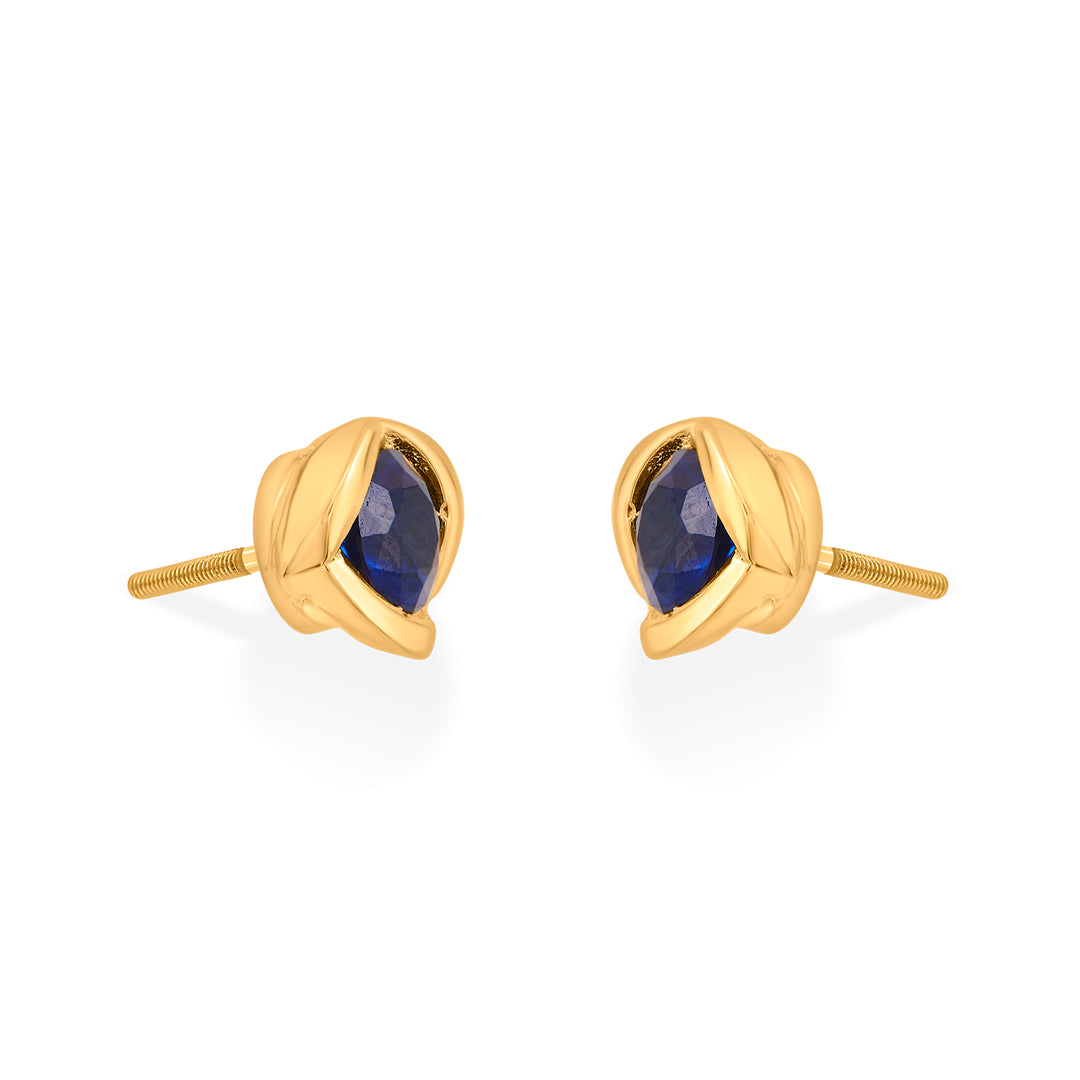 deep sea glow stud gold earring