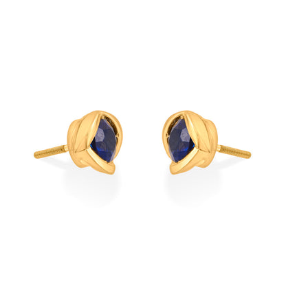 Deep Sea Glow Stud Gold Earring