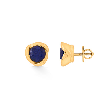 Deep Sea Glow Stud Gold Earring