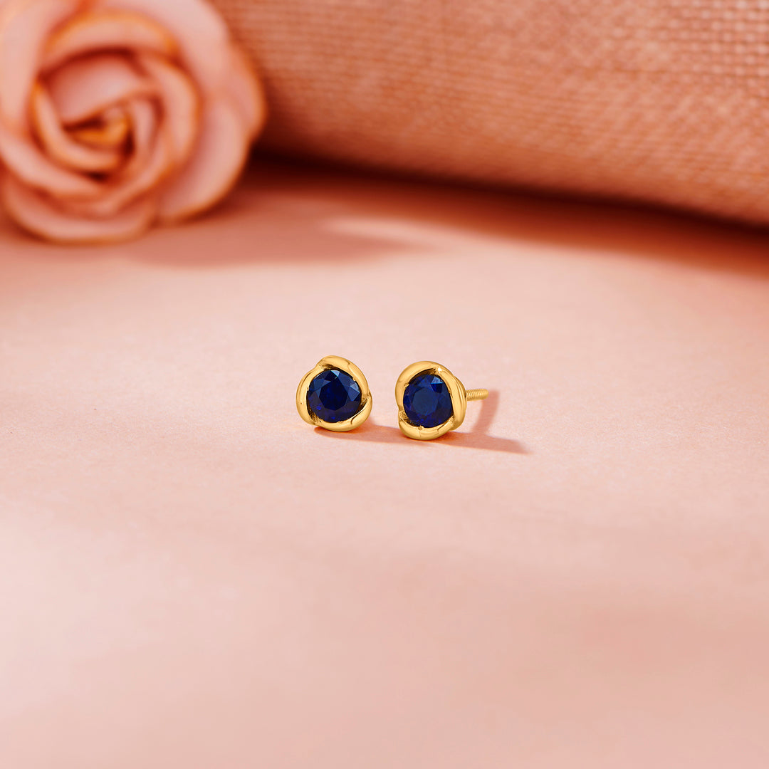 Deep Sea Glow Stud Gold Earring