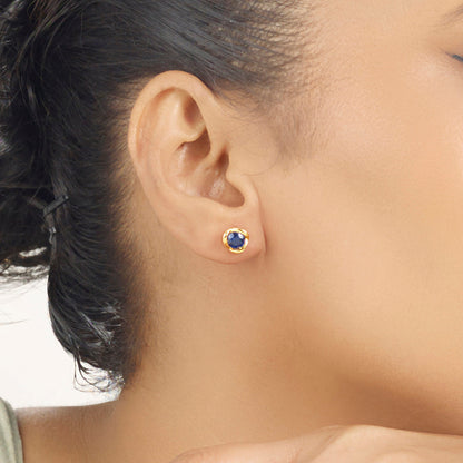 Deep Sea Glow Stud Gold Earring