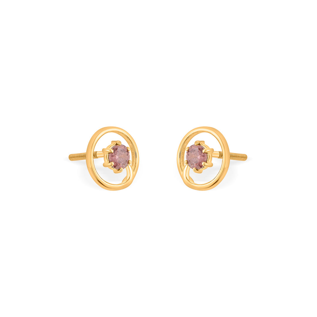 lilac orbit stud gold earring